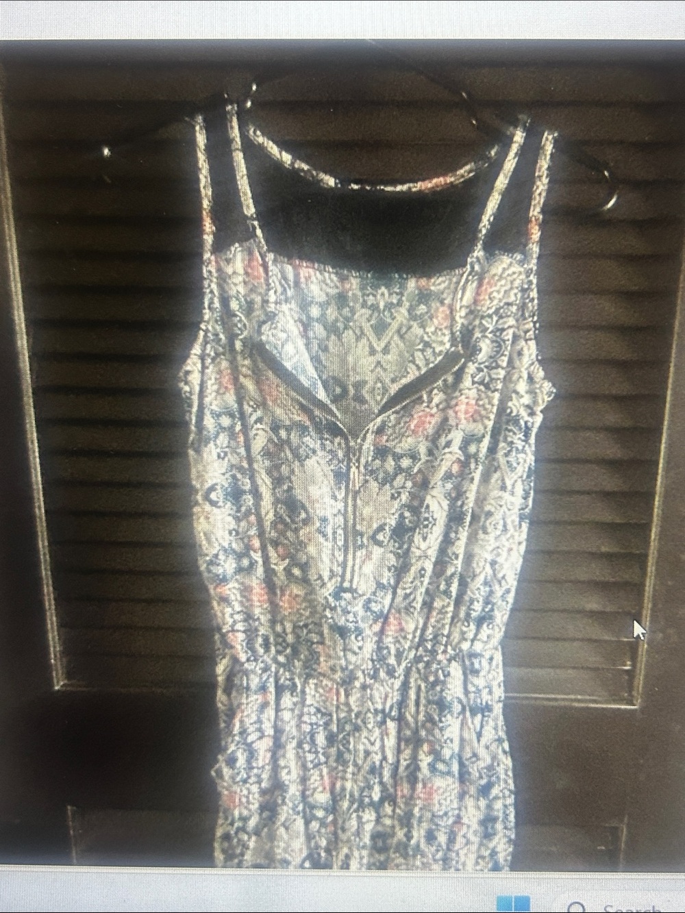 Sleeveless Blue and White Floral Mini Dress with Front Zip